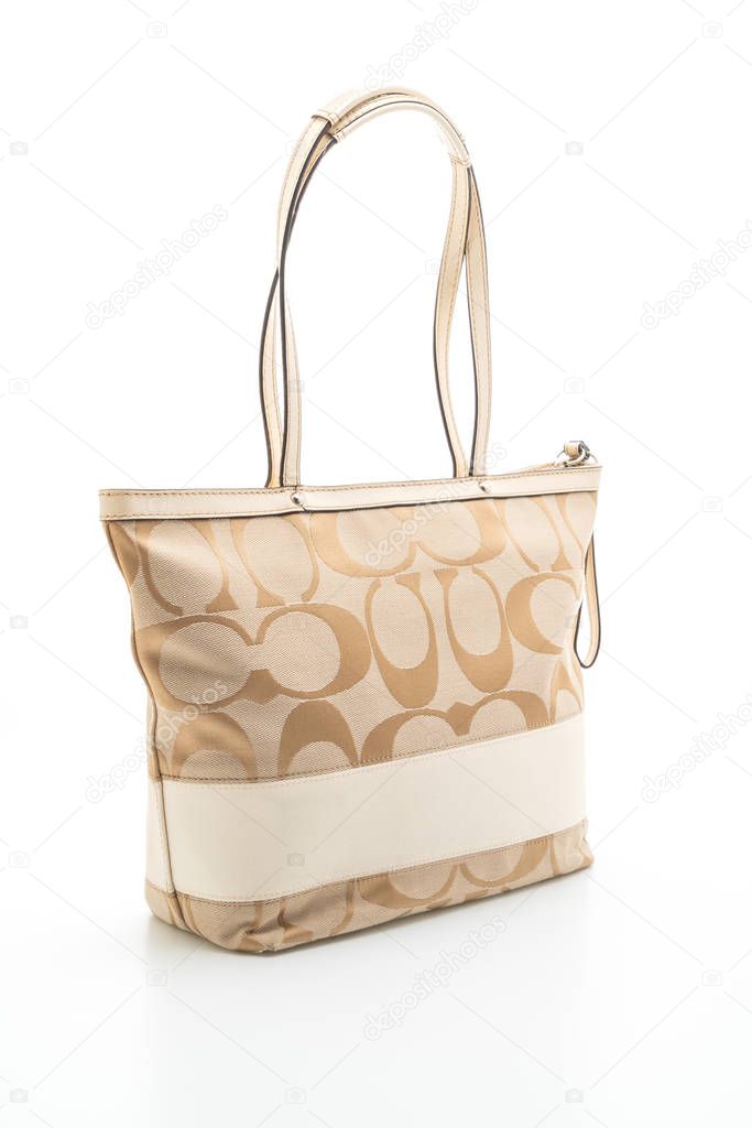 Bangkok, Thailand - JULY 20, 2018: Coach bag isolated on white background. Coach bag is an American luxury leather goods bag.