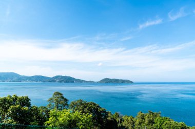 Güzel tropikal deniz ve plaj manzara seyahat - tatil tatil kavramı ile havadan görünümü