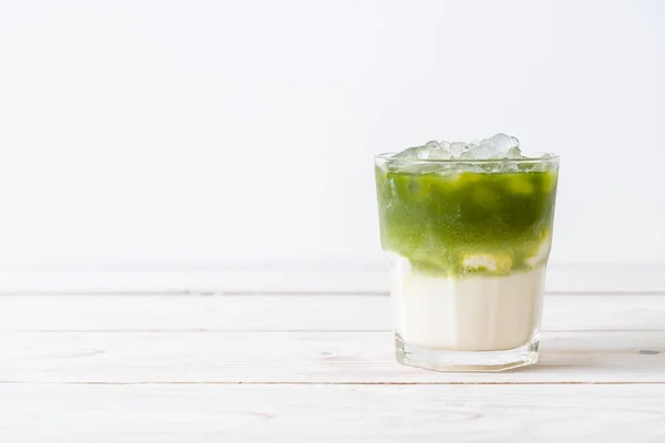 Iced Matcha Green Tea Latte Milk — Stock Photo, Image