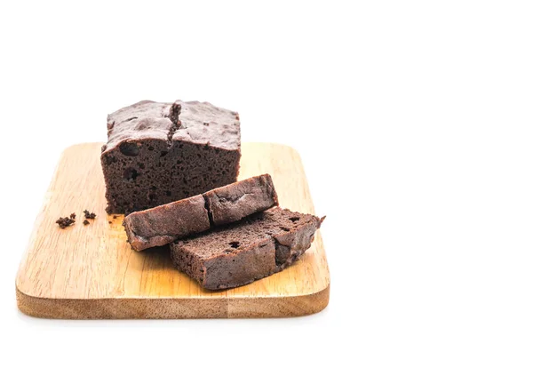 Schokolade Brownie Kuchen Isoliert Auf Weißem Hintergrund — Stockfoto