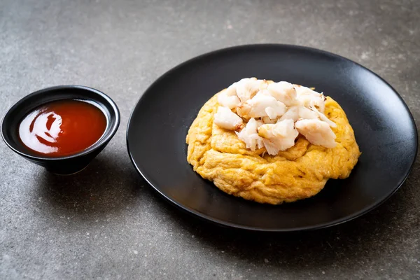 omlet Yengeç eti ve chili sos ile