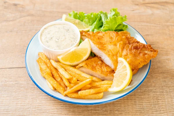 Fish Chips Ongezonde Voeding — Stockfoto