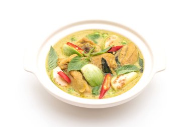 Roti ve tavuk ile yeşil köri