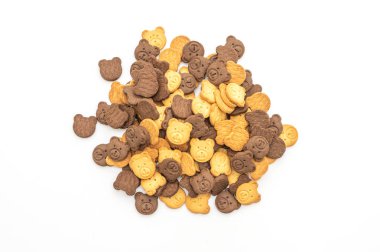 Beyaz arka plan üzerinde izole ayı bisküvi kraker