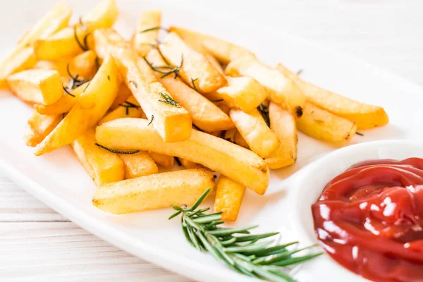 Papas Fritas Con Salsa Comida Poco Saludable — Foto de Stock