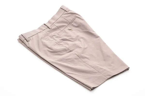 Бежеві короткі штани ізольовані на білому тлі — стокове фото