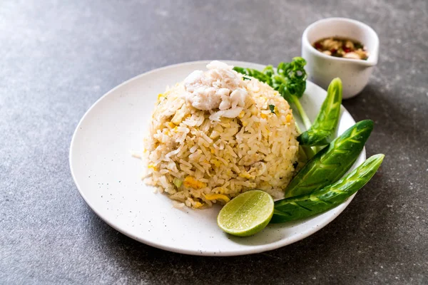 Gebratener Reis Mit Krabben Und Gemüse — Stockfoto