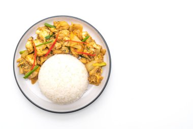 Toz köri pirinç kızarmış yengeç