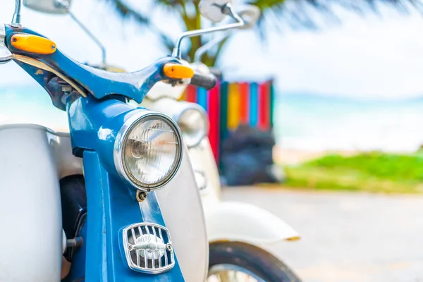 Old and classic bike with sea background