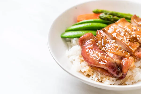 Teriyaki plato de arroz de pollo — Foto de Stock