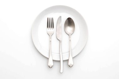 boş tabak kaşık çatal ve bıçak