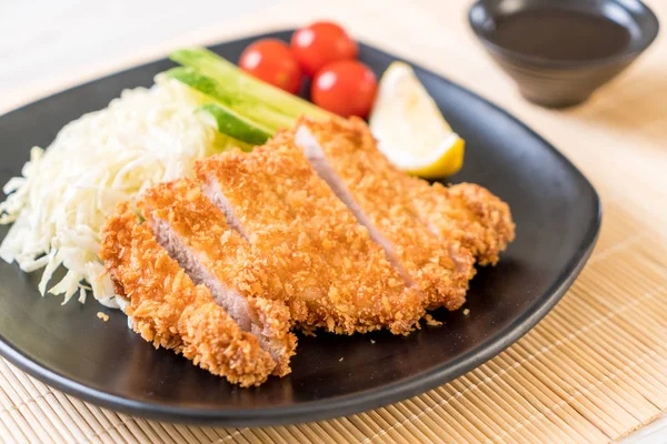 Японський Глибокої Смаженим Філе Свинне Множина Tonkatsu Японська Кухня Стилі — стокове фото