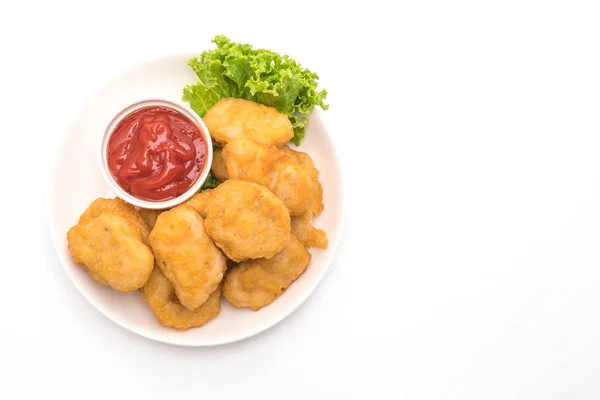 Nuggets de frango com molho — Fotografia de Stock