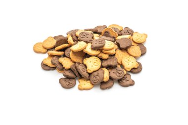 Beyaz arka plan üzerinde izole ayı bisküvi kraker