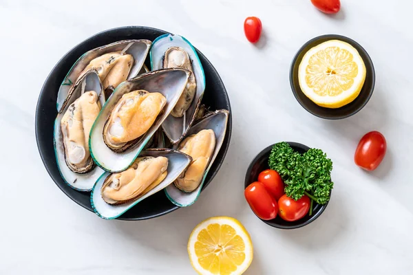 Fresh mussel on bowl — Stock Photo, Image