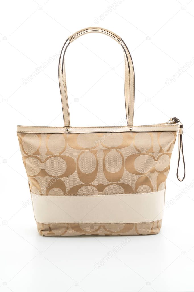 Bangkok, Thailand - JULY 20, 2018: Coach bag isolated on white background. Coach bag is an American luxury leather goods bag.