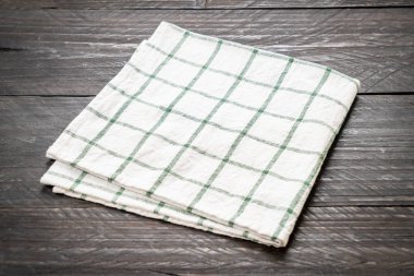 ahşap arka plan - vintage etkisi filtre üzerinde mutfak bezi (peçete)