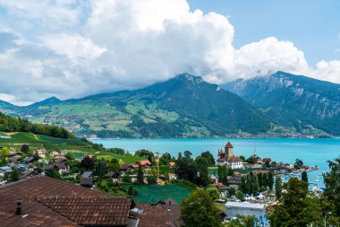 Spiez Castle Thun Gölü İsviçre ile