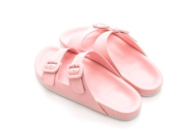 Kadınlar beyaz arka plan üzerinde izole sandalet deri