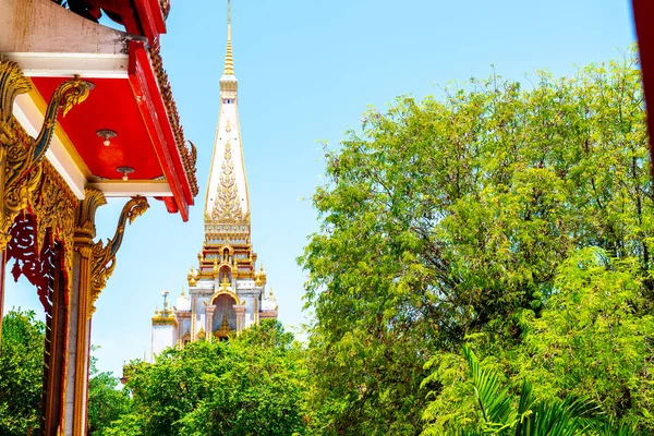 Красива Архітектура Chaitararam Храм Острові Пхукет Таїланд — стокове фото