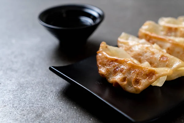 Gyoza Japonais Boulettes Collation Sauce Soja — Photo