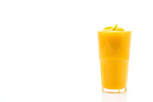 Fresh Mango Smoothies Isolated White Background — Stock Photo, Image