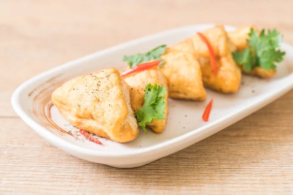 Tofu Fritto Cibo Vegano Vegetariano — Foto Stock