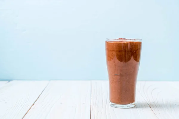 Smoothies Chocolat Milkshake Sur Fond Bois — Photo