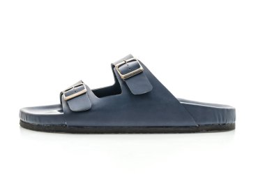 Erkekler beyaz arka plan üzerinde izole sandalet deri