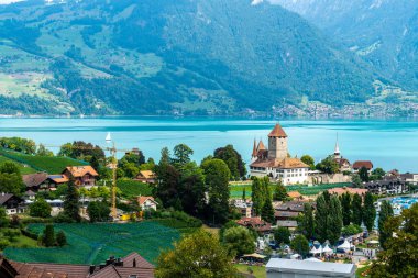 Spiez Castle Thun Gölü İsviçre ile