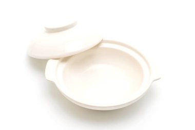 boş levha ve beyaz arka plan üzerinde izole kase
