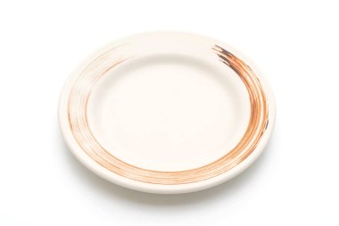 boş levha ve beyaz arka plan üzerinde izole kase