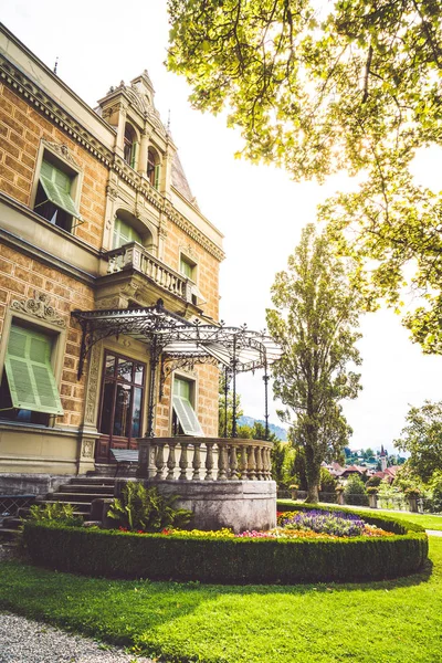 Vacker Arkitektur Hunegg Slott Medborgaremuseum Historia Schweiz — Stockfoto