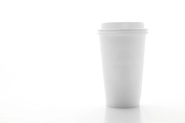 Taza Papel Café Para Llevar Aislado Sobre Fondo Blanco — Foto de Stock