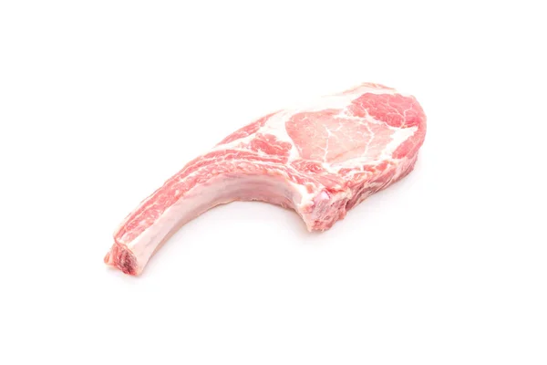 Pork Chop Raw Isolated White Background — Stock Photo, Image