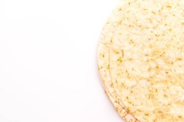 İzole üzerinde beyaz arka plan hamur tortilla saran
