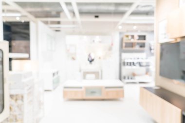 Soyut bulanıklık ve mobilya Dekorasyon iç alışveriş mağazası için arka plan defocused