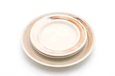 boş levha ve beyaz arka plan üzerinde izole kase