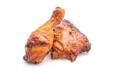 ızgara ve Barbekü tavuk beyaz arka plan üzerinde izole