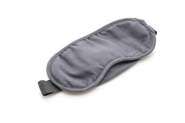 uyku beyaz arka plan üzerinde izole göz maskesi siyah