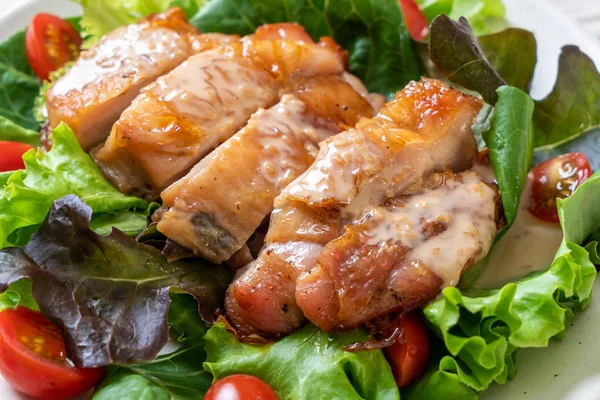 Frango Grelhado Com Salada Vegetal Estilo Comida Saudável — Fotografia de Stock