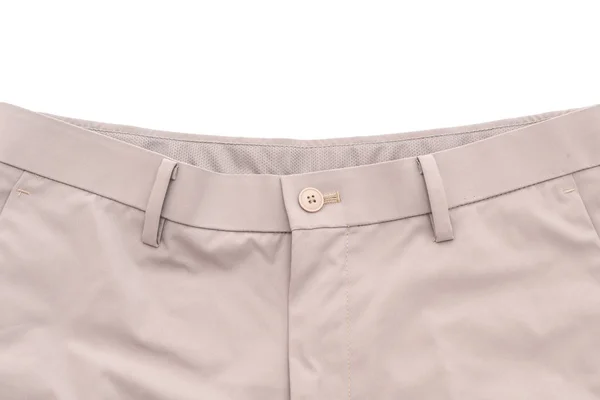 Men Beige Short Pants Isolated White Background — Stock Photo, Image