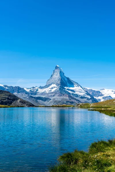 Matterhorn Zermatt Sviçre Stellisee Gölü Ile — Stok fotoğraf