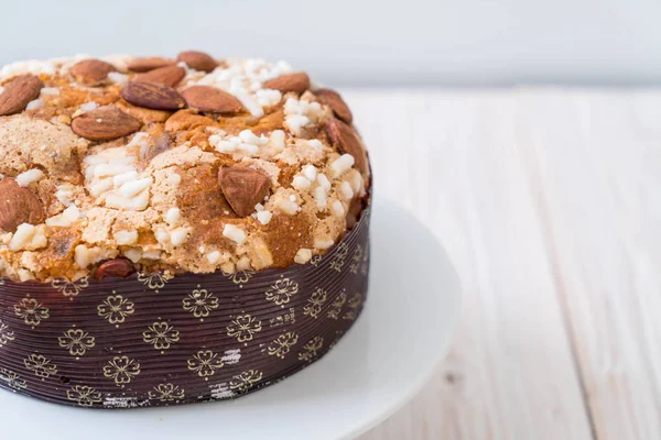 Bolo Pão Passa Com Amêndoa Estilo Sobremesa Italiano — Fotografia de Stock