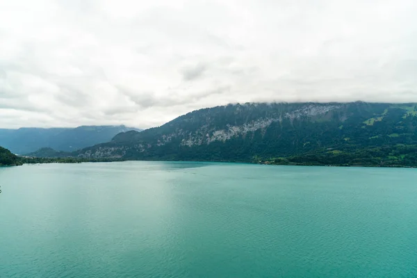 Thun Lake Com Nublado Suíça — Fotografia de Stock