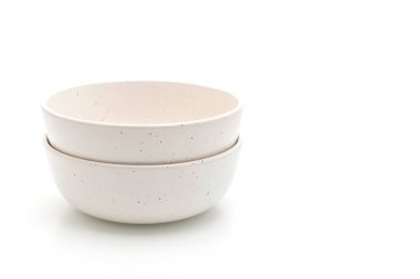 boş levha ve beyaz arka plan üzerinde izole kase