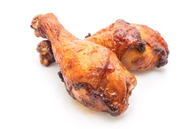 ızgara ve Barbekü tavuk beyaz arka plan üzerinde izole