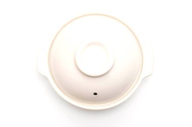 boş levha ve beyaz arka plan üzerinde izole kase