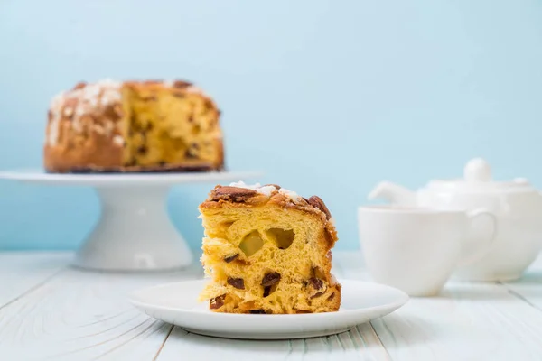 Gâteau Pain Aux Raisins Avec Amande Style Dessert Italien — Photo