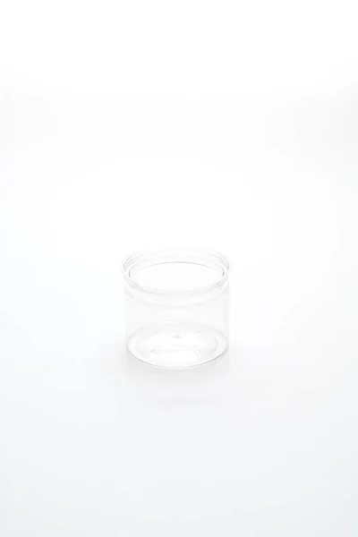 Empty Plastic Jar Isolated White Background — Stock Photo, Image